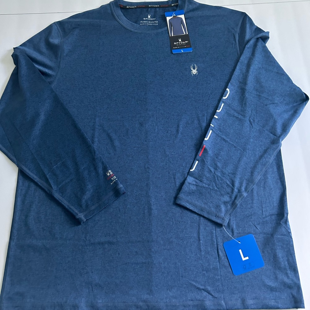 Spyder Swim Shirt. Large/blue. Brand new with tags.